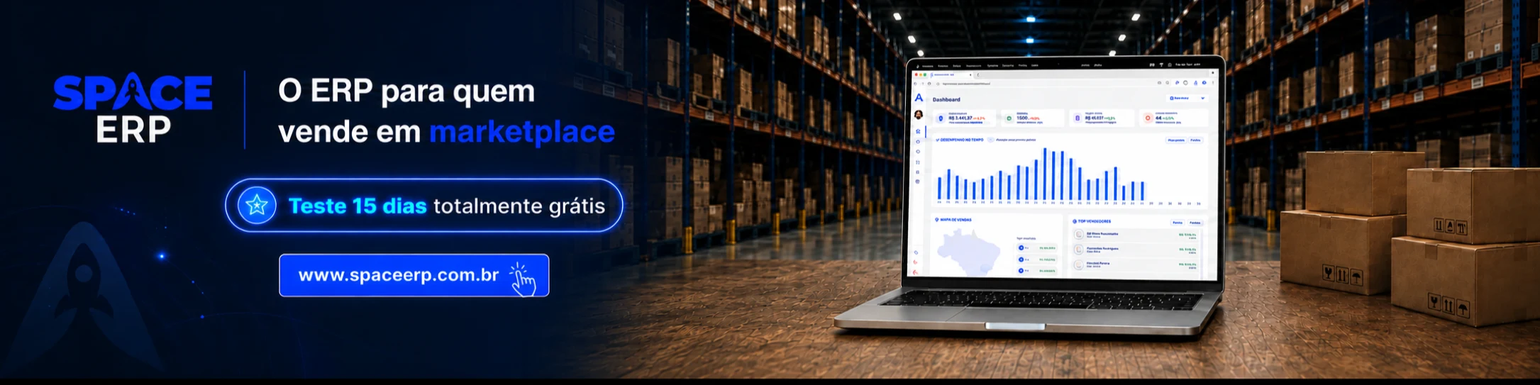 Space ERP, o ERP para quem vende em marketplace. Teste grátis por 15 dias.